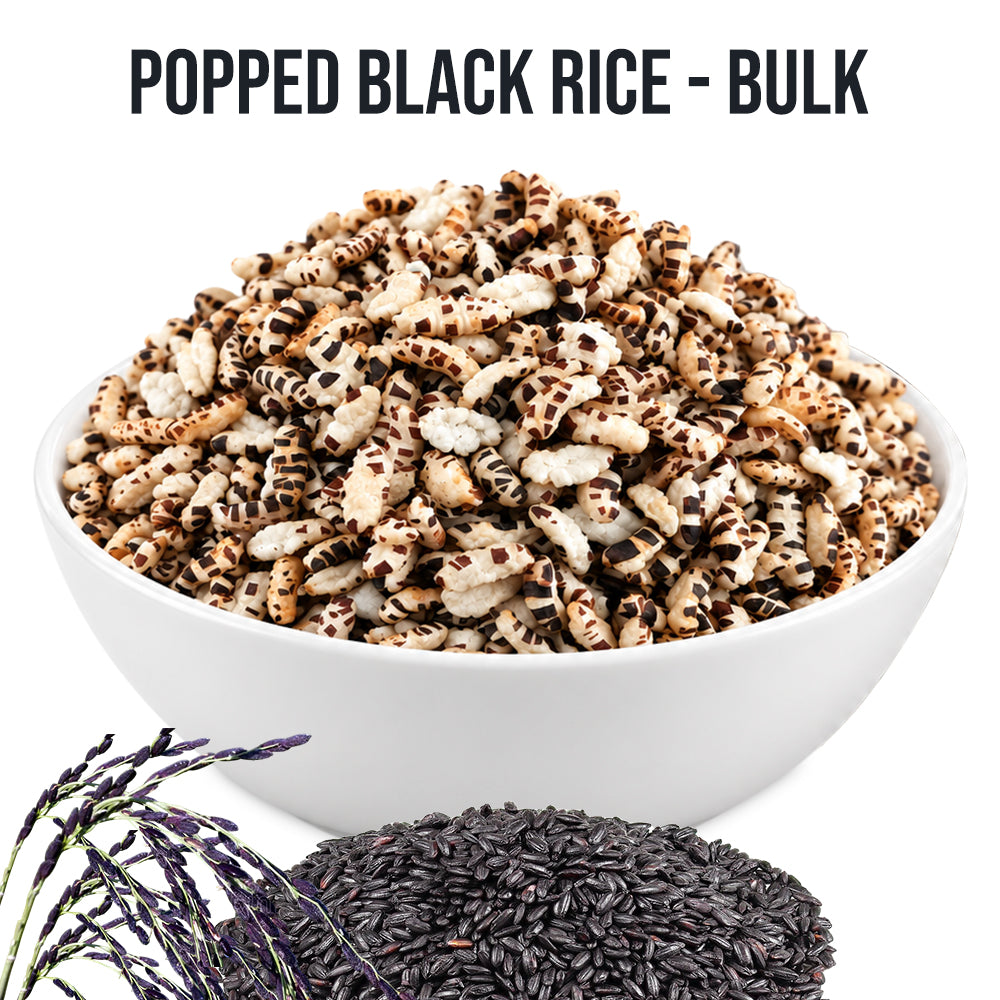 Popped Black Rice -  Plain - Bulk (200 Gms)
